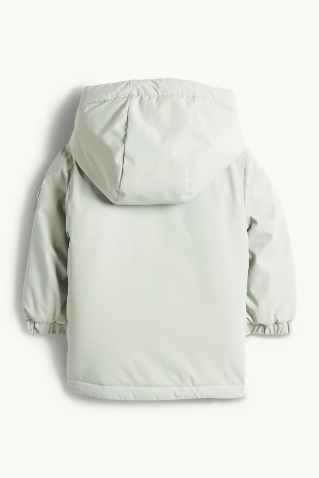 Neonate - Fiorellini - giacca con cappuccio per neonate - imbottita - verde chiaro