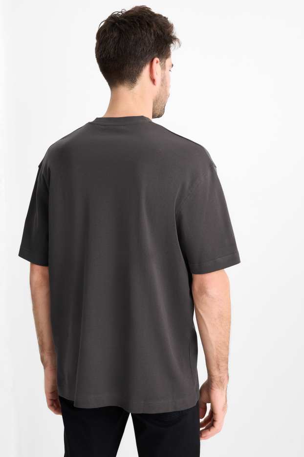Hommes - T-shirt - relaxed fit - gris foncé