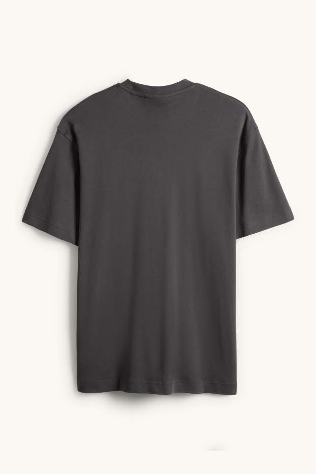 Hommes - T-shirt - relaxed fit - gris foncé