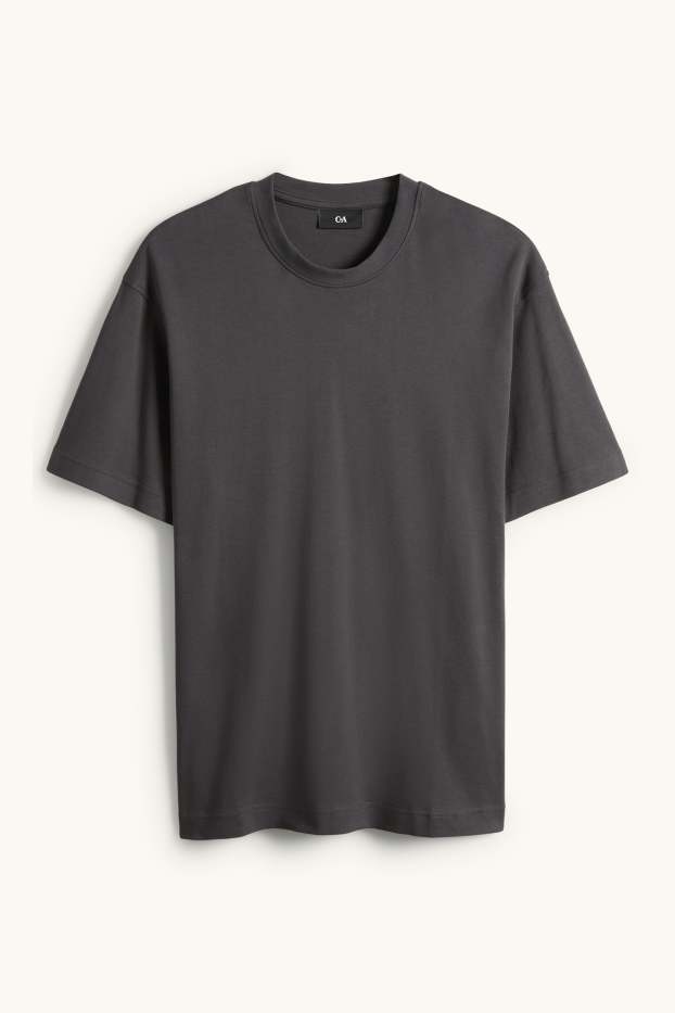 Hommes - T-shirt - relaxed fit - gris foncé
