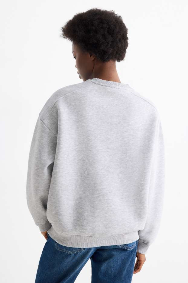 Damen - Oversized-Sweatshirt - hellgrau-melange