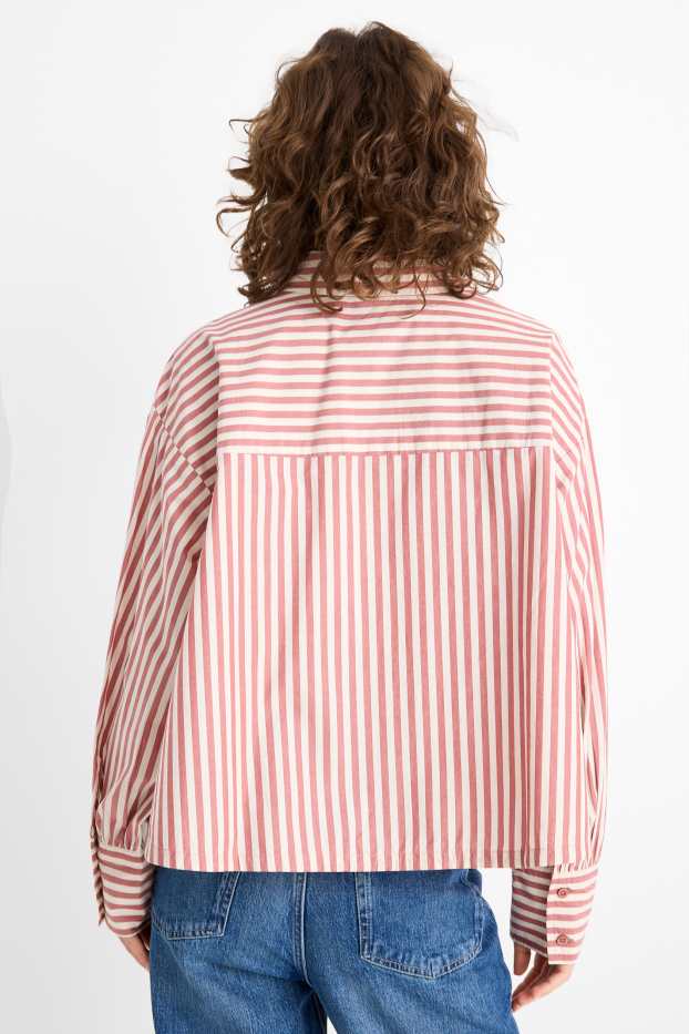 Femmes - Chemisier - à rayures - rose foncé