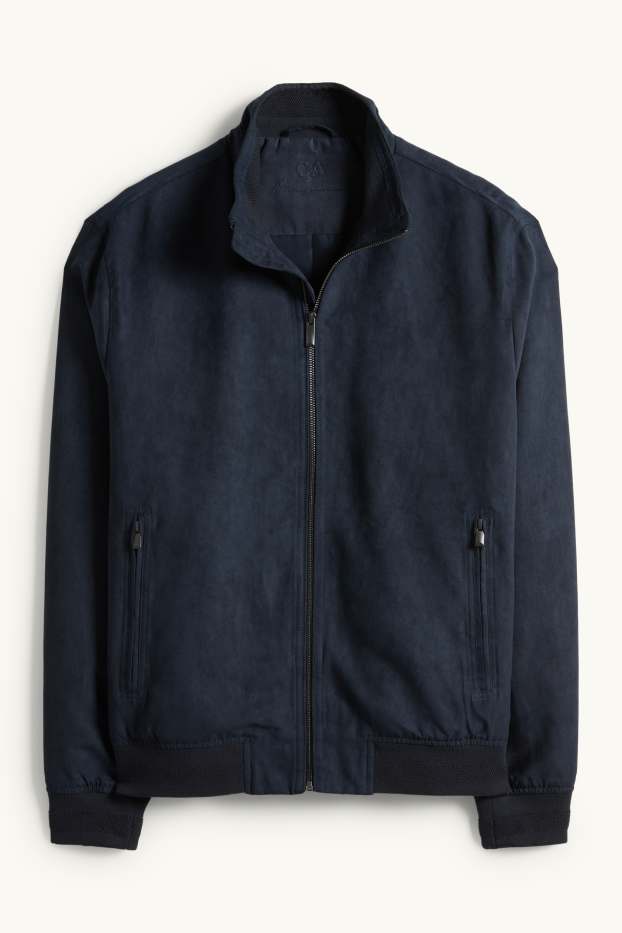 Hommes - Blouson - faux suède - bleu foncé