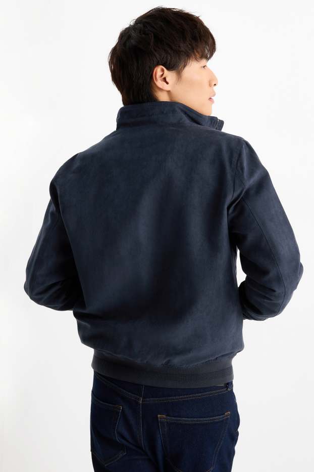 Hommes - Blouson - faux suède - bleu foncé