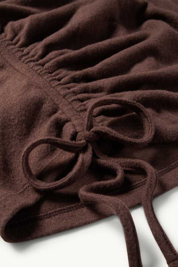 Mujer - Camiseta de manga larga - slim fit - marrón oscuro