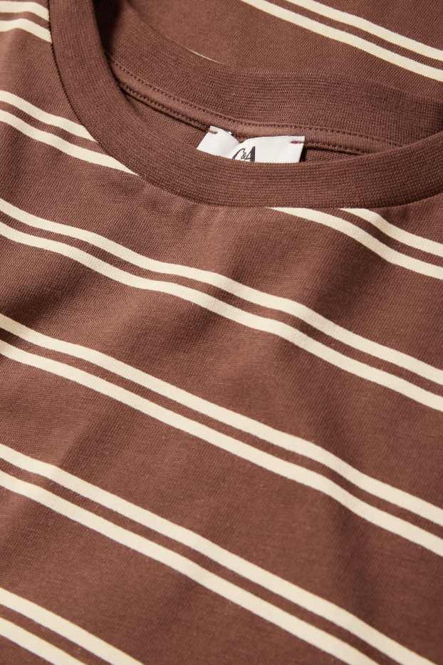 Femmes - Haut à manches longues - Oversize - à rayures - marron / beige