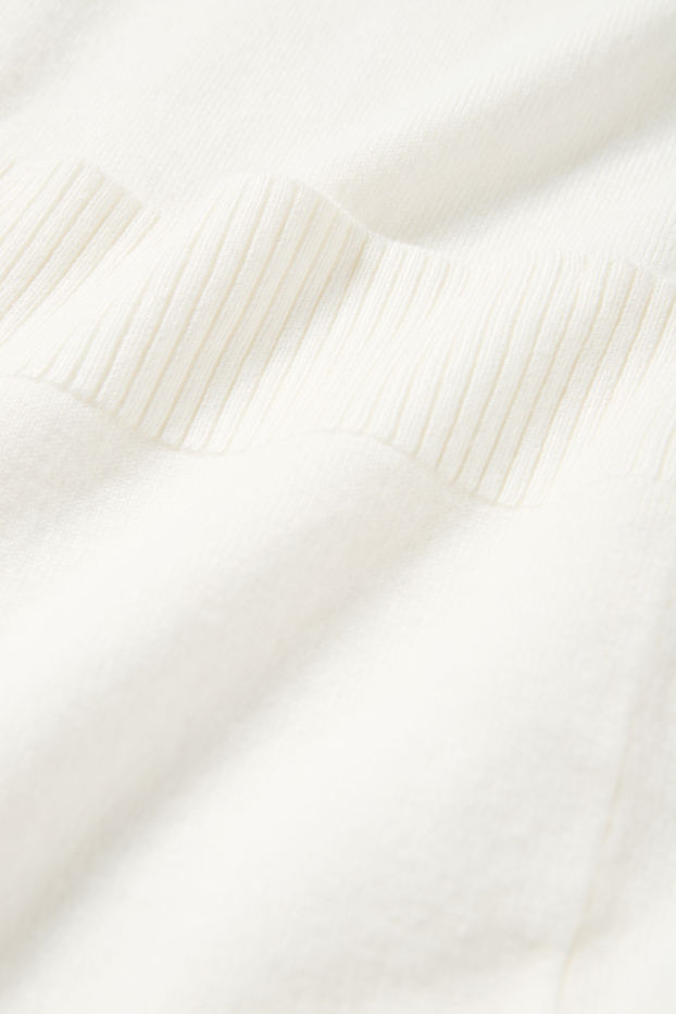 Dames - Lang gebreid vest - wit