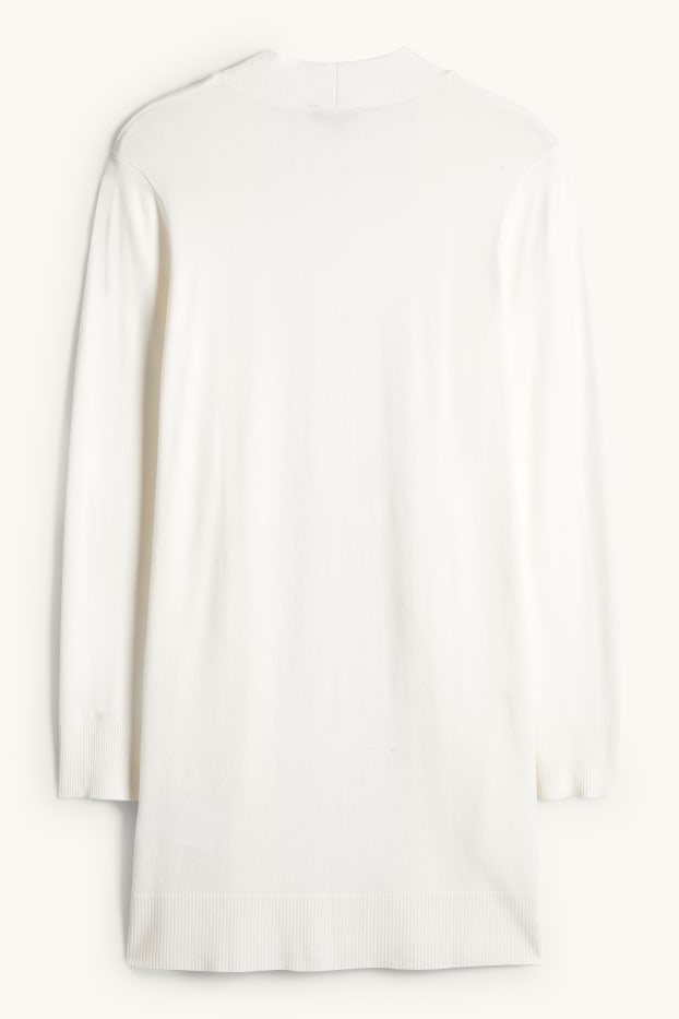 Dames - Lang gebreid vest - wit