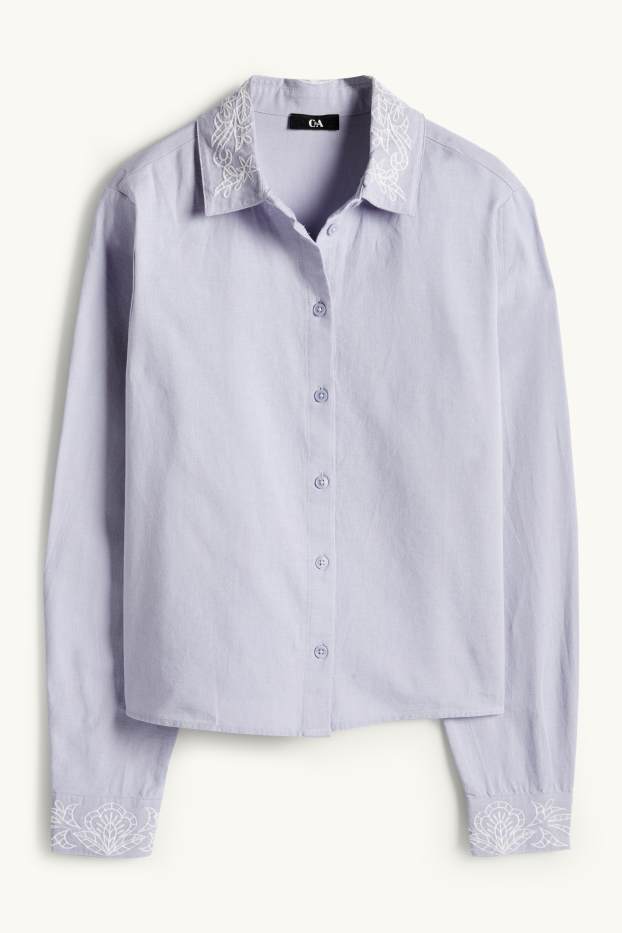 Damen - Bluse - hellblau