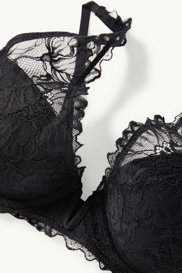 Femmes - Soutien-gorge avec armatures - PLUNGE - ampliforme - noir