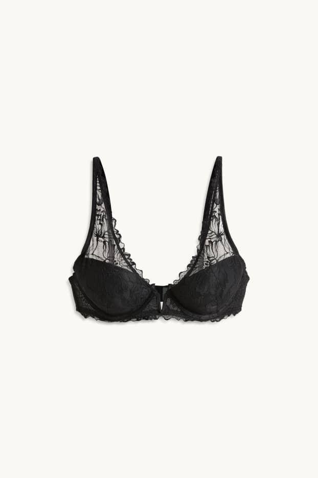 Femmes - Soutien-gorge avec armatures - PLUNGE - ampliforme - noir