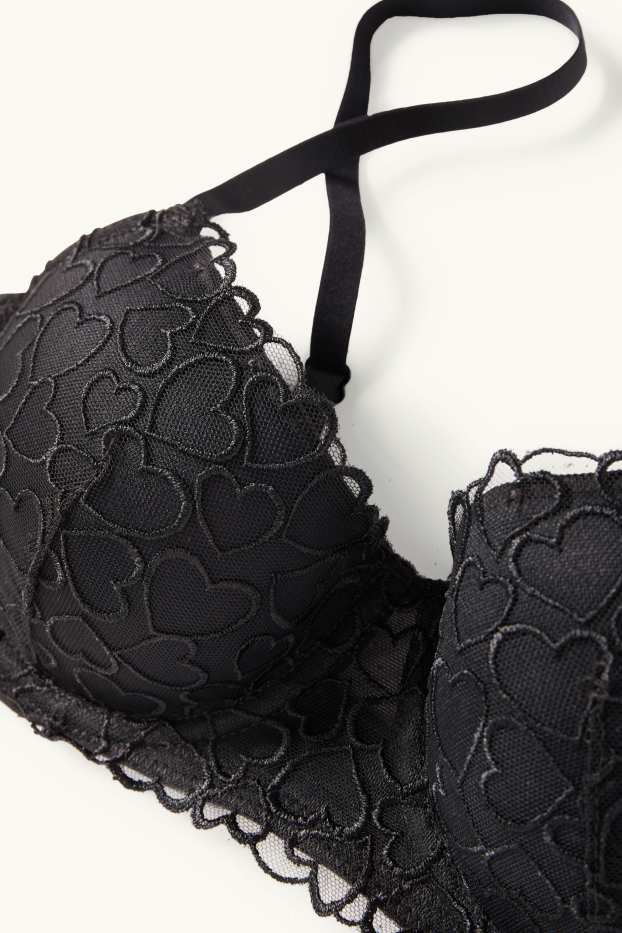 Femmes - Soutien-gorge avec armatures - DEMI - ampliforme - noir