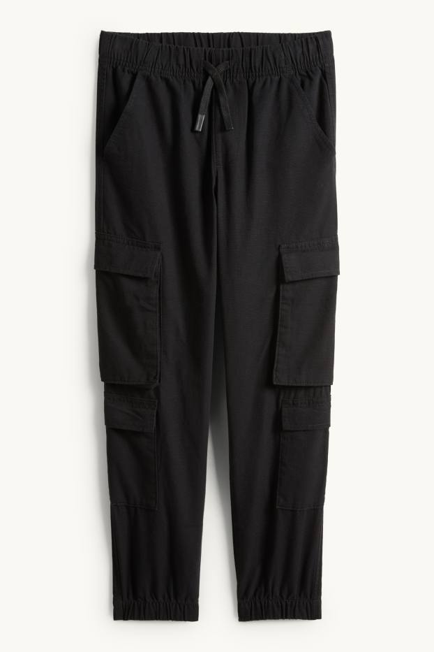 Children Boys - Cargo trousers - textured - black