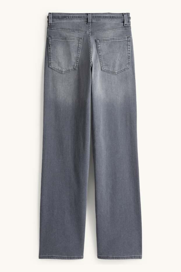 Dona - Wide Leg Jeans - mid waist - texà gris