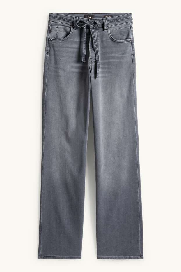 Dona - Wide Leg Jeans - mid waist - texà gris