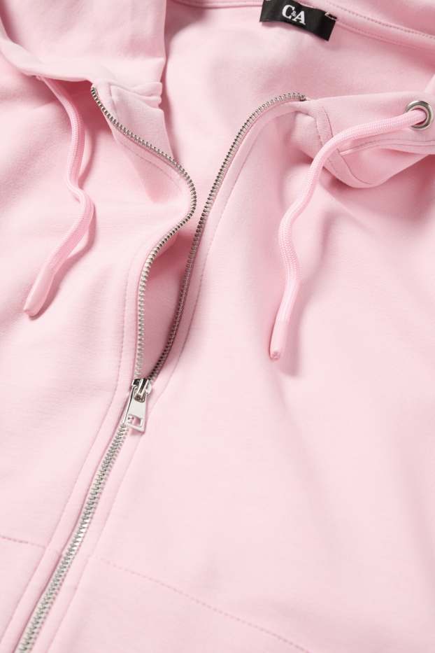 Damen - Sweatjacke mit Kapuze - rosa