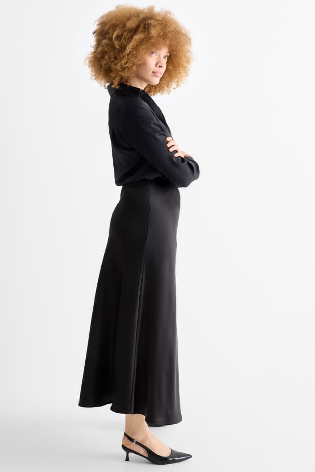 Donna - Gonna di raso - nero