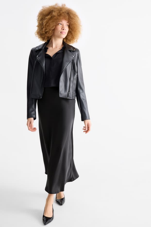 Donna - Gonna di raso - nero