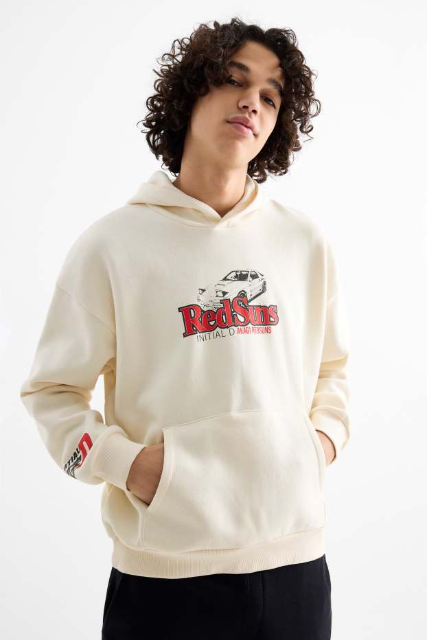 Men - Hoodie - Initial D - light beige