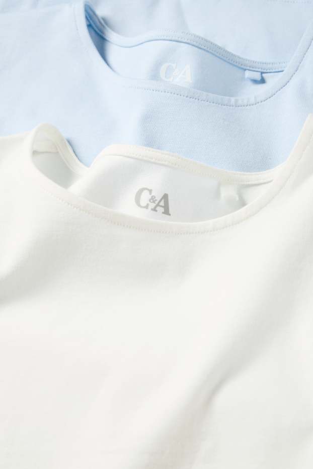 Kinder Mädchen - Multipack 2er - Kurzarmshirt - weiß / hellblau