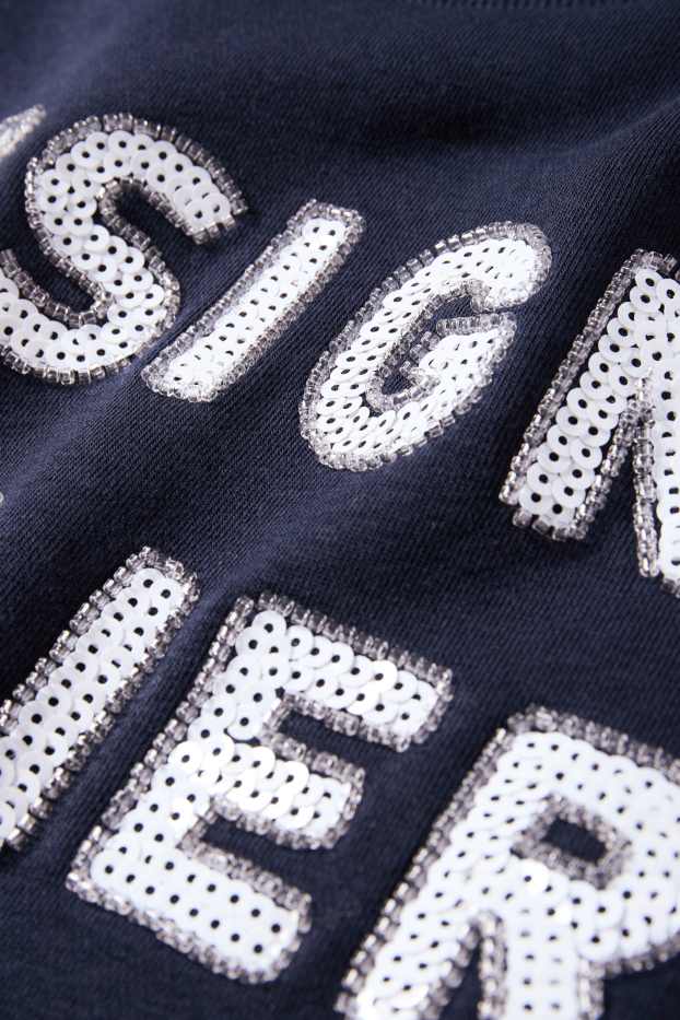 Dames - Sweatshirt - glanseffect - donkerblauw