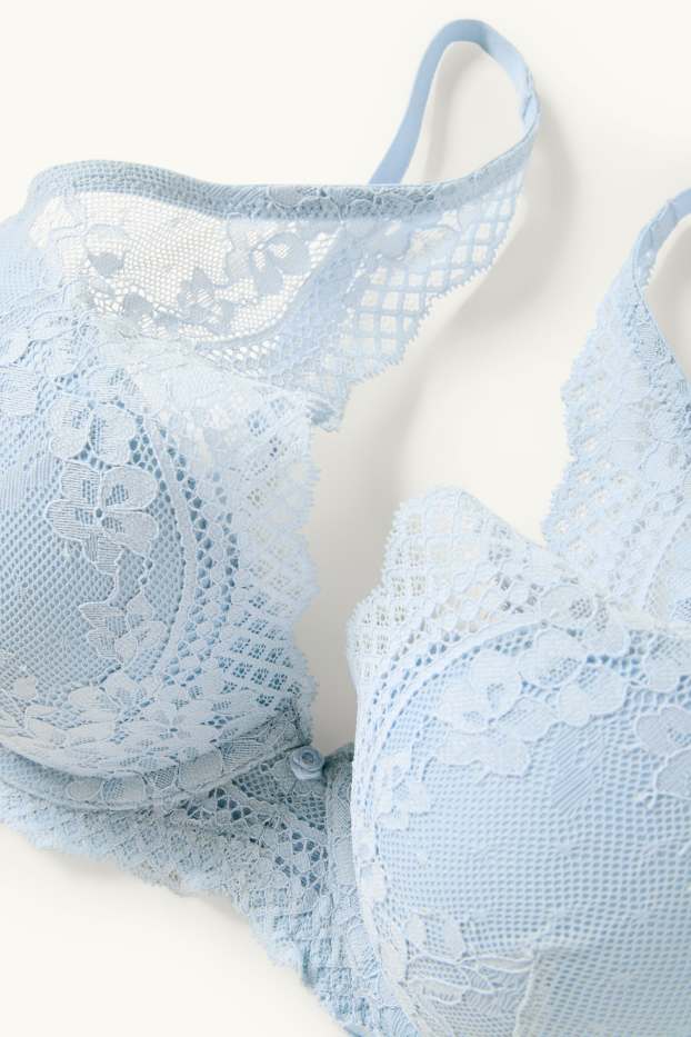 Femmes - Soutien-gorge à armature - PLUNGE - ampliforme - bleu clair