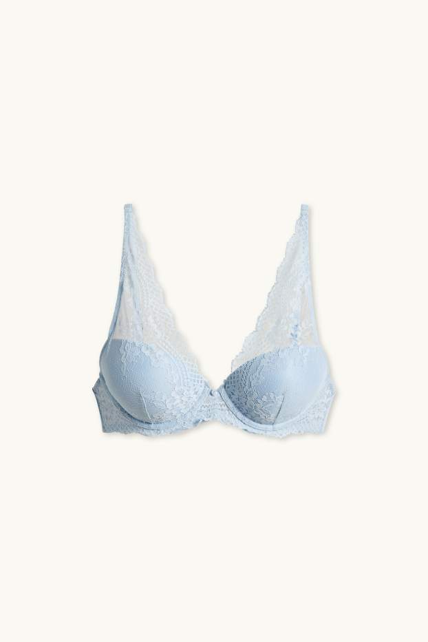 Femmes - Soutien-gorge à armature - PLUNGE - ampliforme - bleu clair