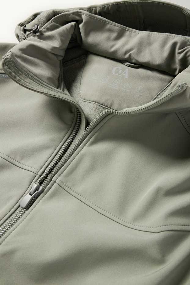 Heren - Softshelljas met capuchon - waterafstotend - groen