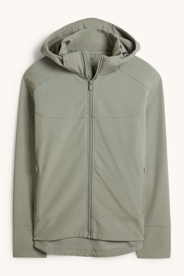 Heren - Softshelljas met capuchon - waterafstotend - groen