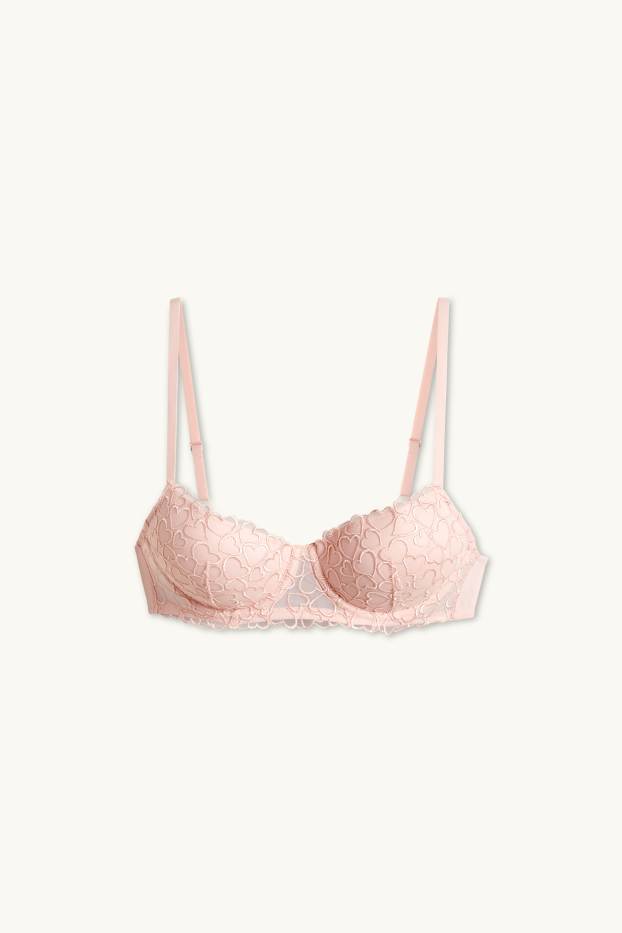 Femmes - Soutien-gorge avec armatures - DEMI - ampliforme - rose