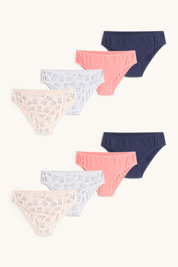 Enfants filles - Lot de 8 - Teddy bear - culottes - bleu foncé / blanc crème