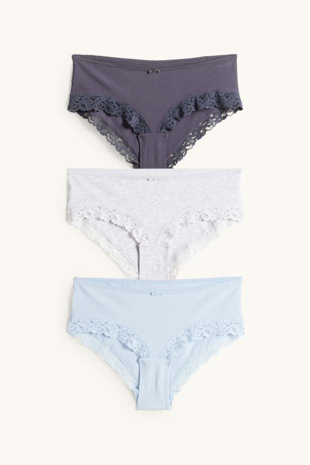 Dona - Paquet de 3 - calces - blau/gris