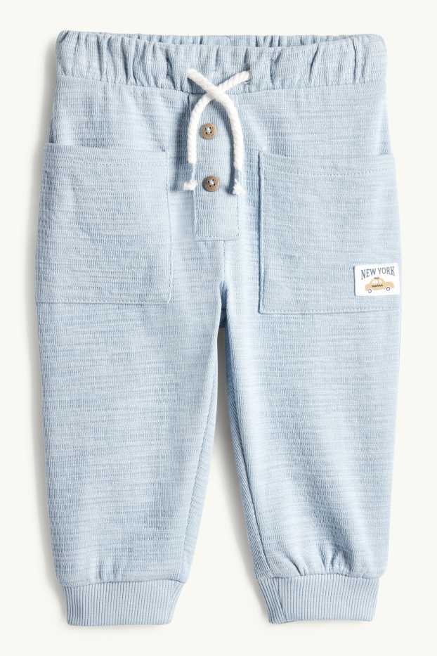 Bébés garçons - Auto - pantalon de jogging pour bébé - finition texturée - bleu clair