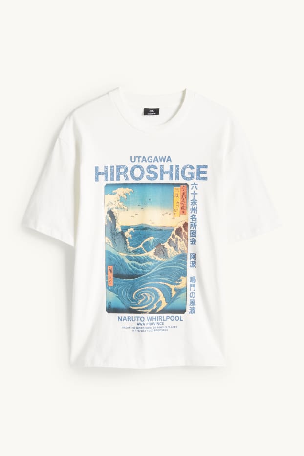 Bărbați - Tricou - relaxed fit - Utagawa Hiroshige - alb