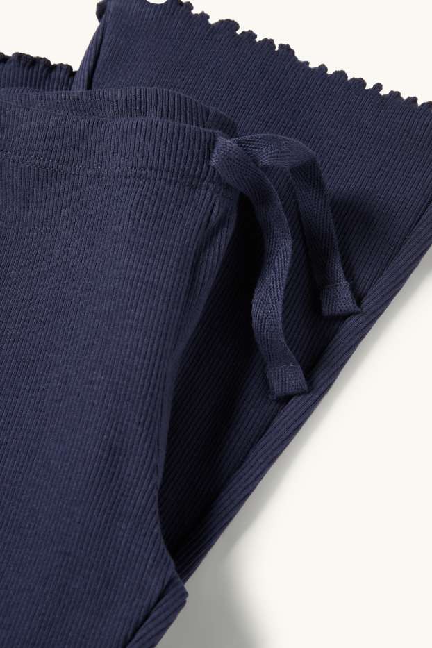 Nena - Leggings acampanats - acanalats - blau fosc