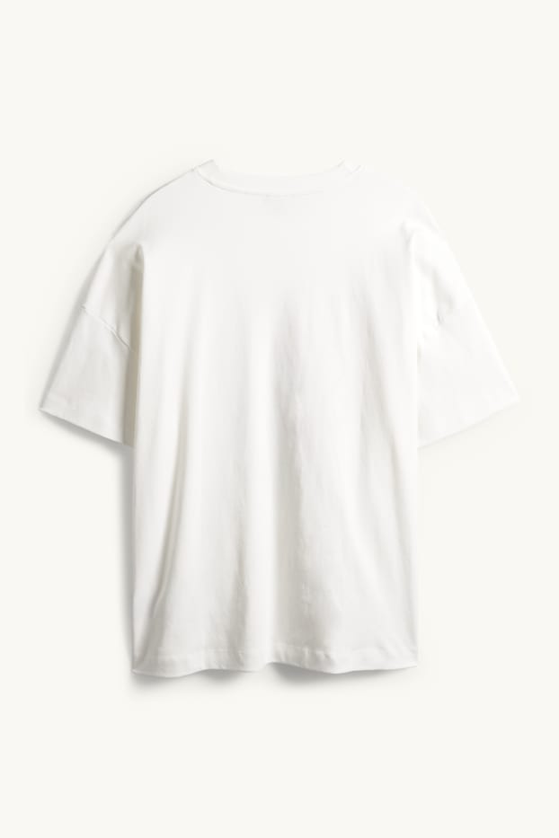 Damen - T-Shirt - Regular Fit - Glanz-Effekt - weiss