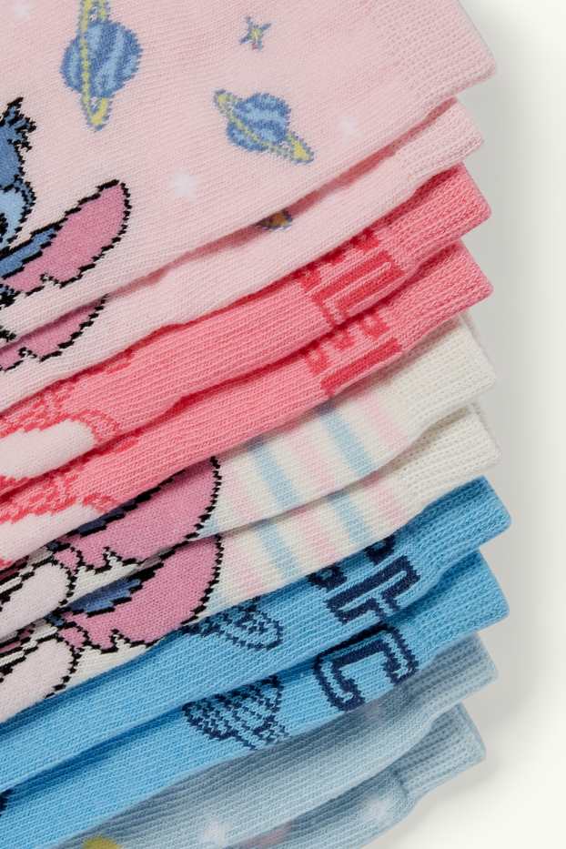 Nena - Paquet de 5 - Lilo & Stitch - mitjons amb dibuix - rosa/blau