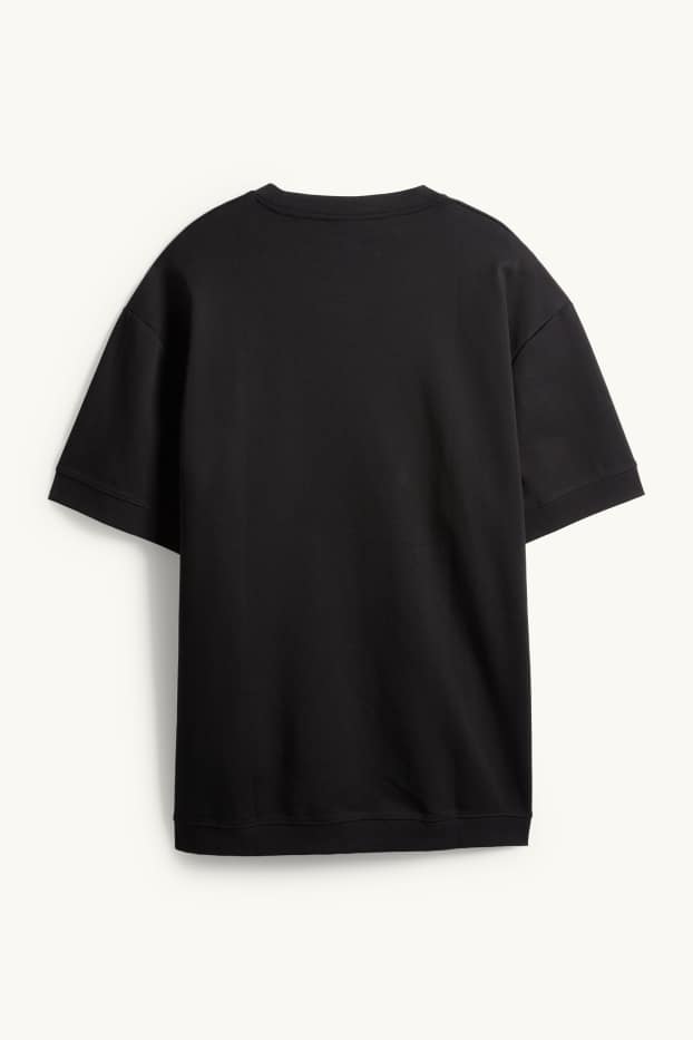Heren - T-shirt - relaxed fit - zwart