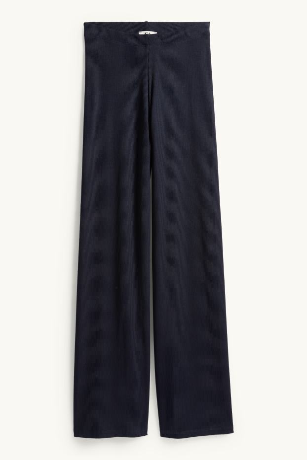 Dames - Joggingbroek - geribd - donkerblauw