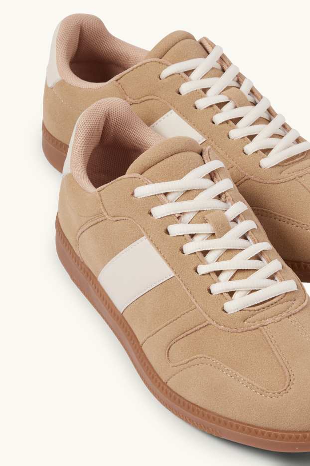 Dames - Sneakers - imitatiesuède - beige