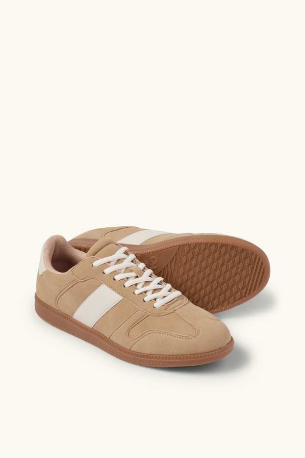 Dames - Sneakers - imitatiesuède - beige