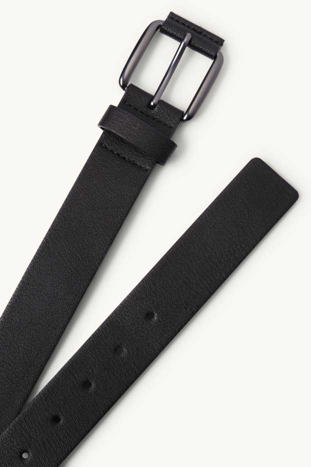 Herren - Gürtel - Lederimitat - schwarz