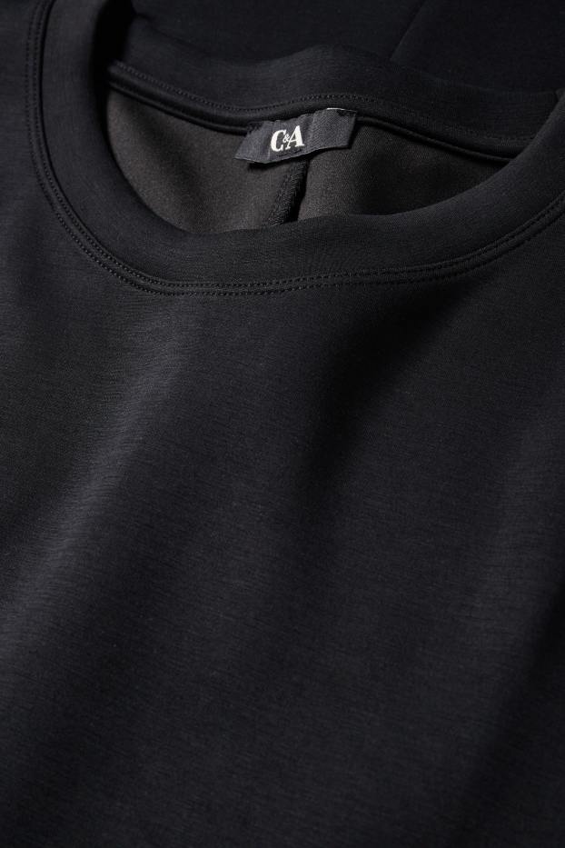 Women - T-shirt dress - straight fit - black