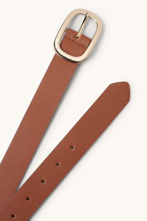 Femei - Curea - imitație de piele - maro deschis