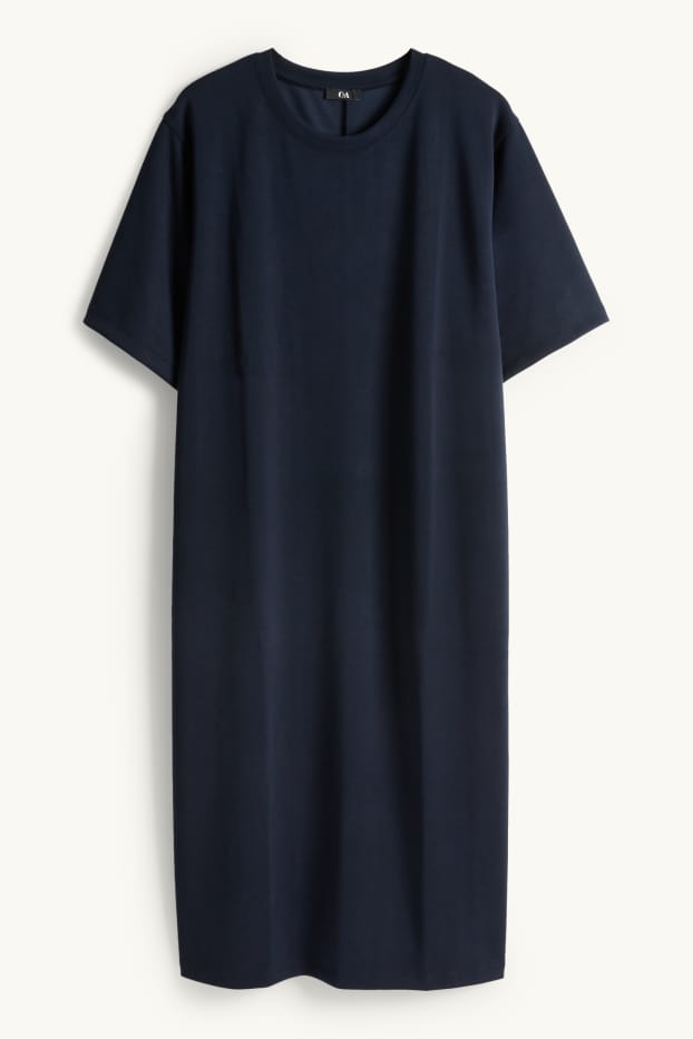 Women - T-shirt dress - straight fit - dark blue