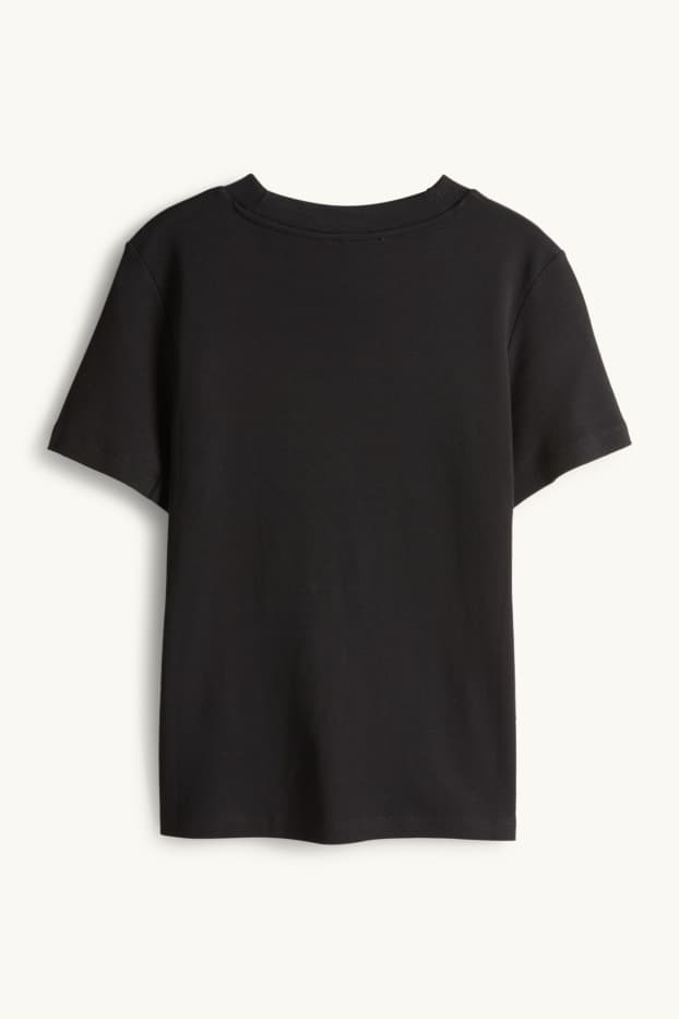 Donna - T-shirt - relaxed fit - effetto brillante - nero