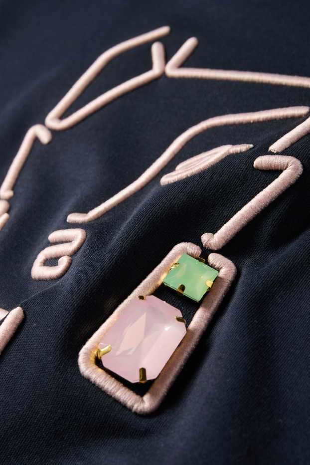 Dames - T-shirt - regular fit - donkerblauw