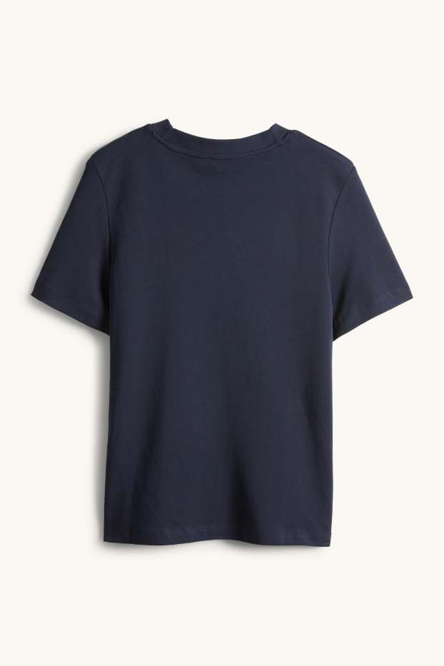 Dames - T-shirt - regular fit - donkerblauw