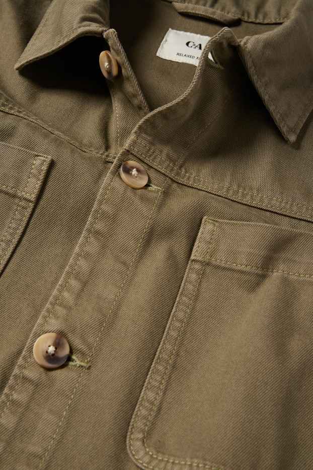 Uomo - Giacca camicia - relaxed fit - verde scuro