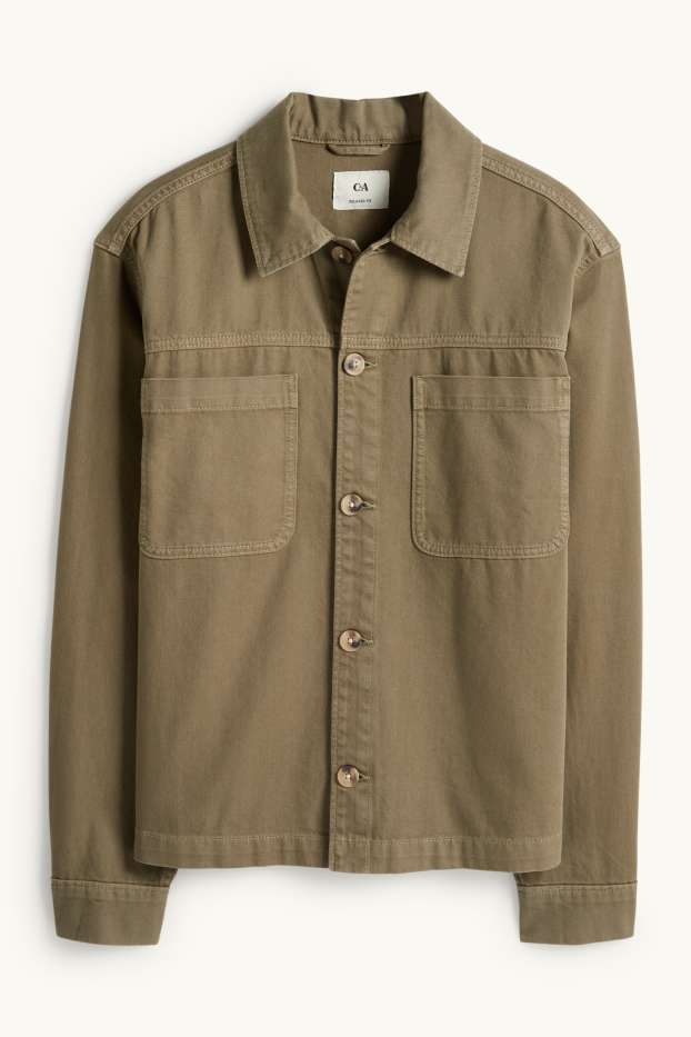 Uomo - Giacca camicia - relaxed fit - verde scuro